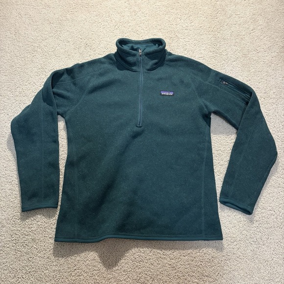 Patagonia Sweaters - Patagonia Better Sweater 1/4 Zip Fleece Pullover Women's Large Green STY25618
